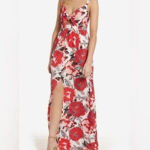 Cupcakes and cashmere Thorpe red floral maxi dress size 2 EUC
